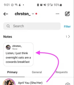 instagram note